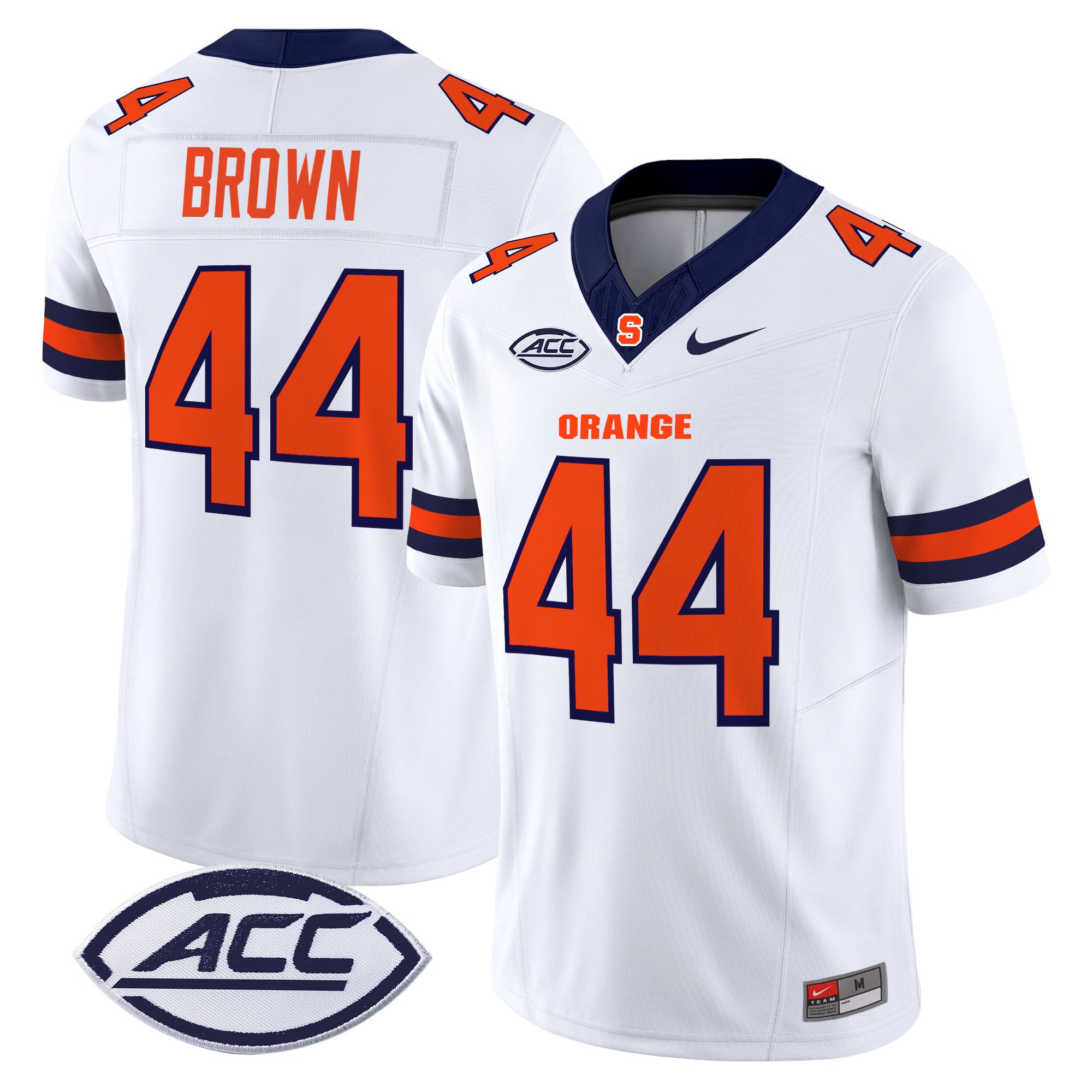 Men Syracuse Orange #44 Brown White Nike 2024 Vapor Limited NCAA Jersey->ncaa teams->NCAA Jersey
